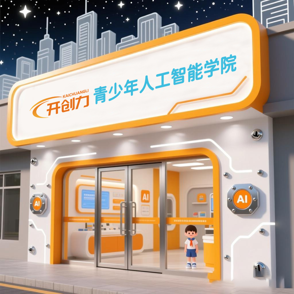 开创力青少年人工智能学院核心业务与课程体系介绍图
